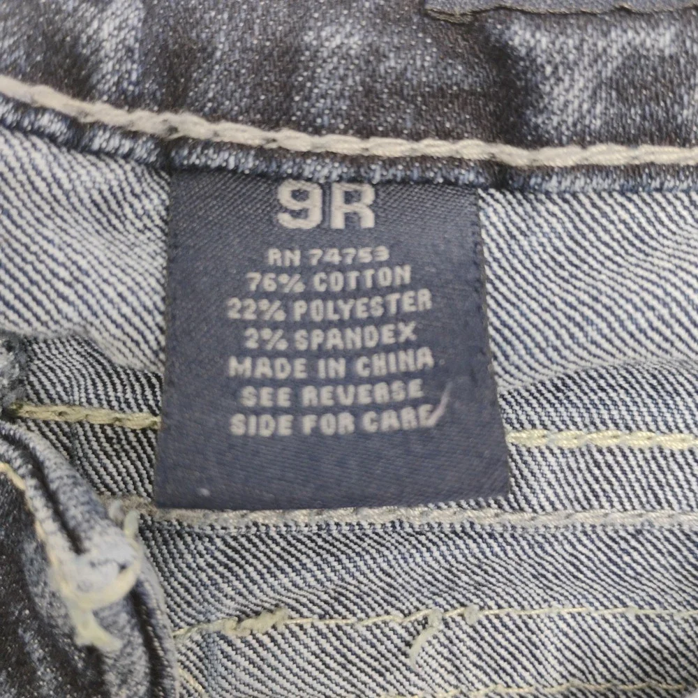 Wishful‎ Park Womens Juniors 9 (28x31) Bella Boot Cut Whiskared Blue Jeans